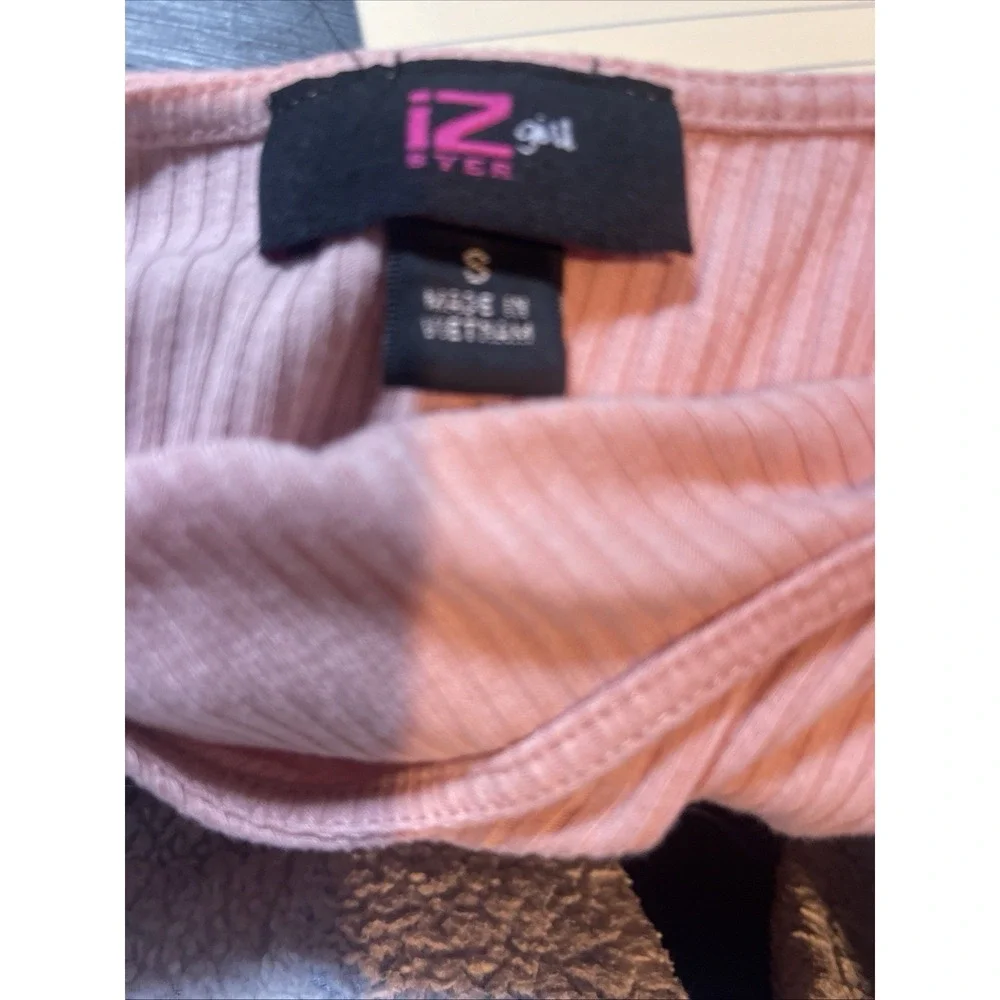 IZ Byer Girl Pink Shirt Tie Bottom Girls Sz‎ S